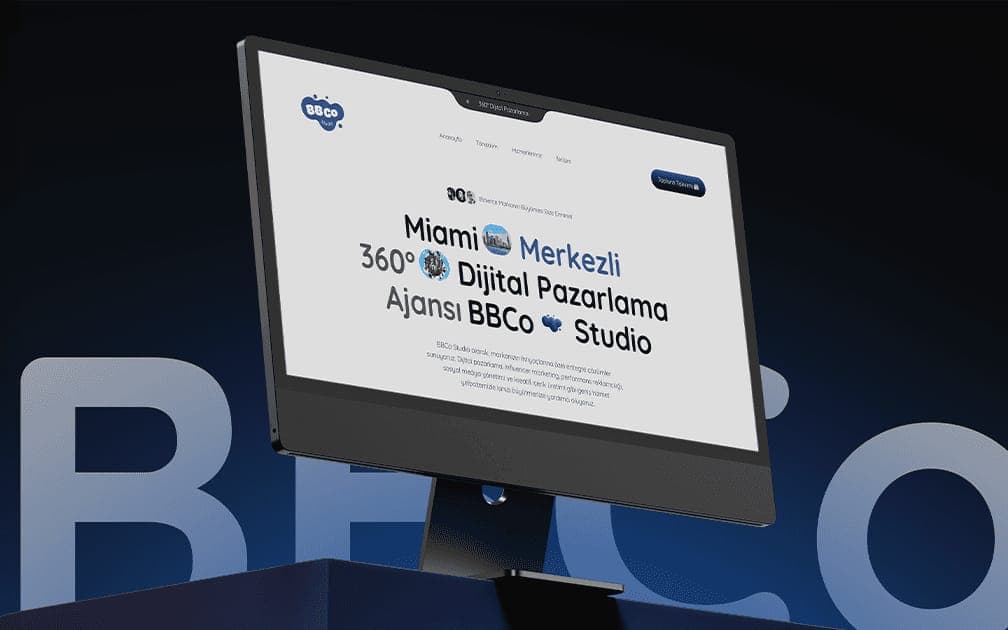 BBCo Studio anasayfasını gösteren masaüstü ekran